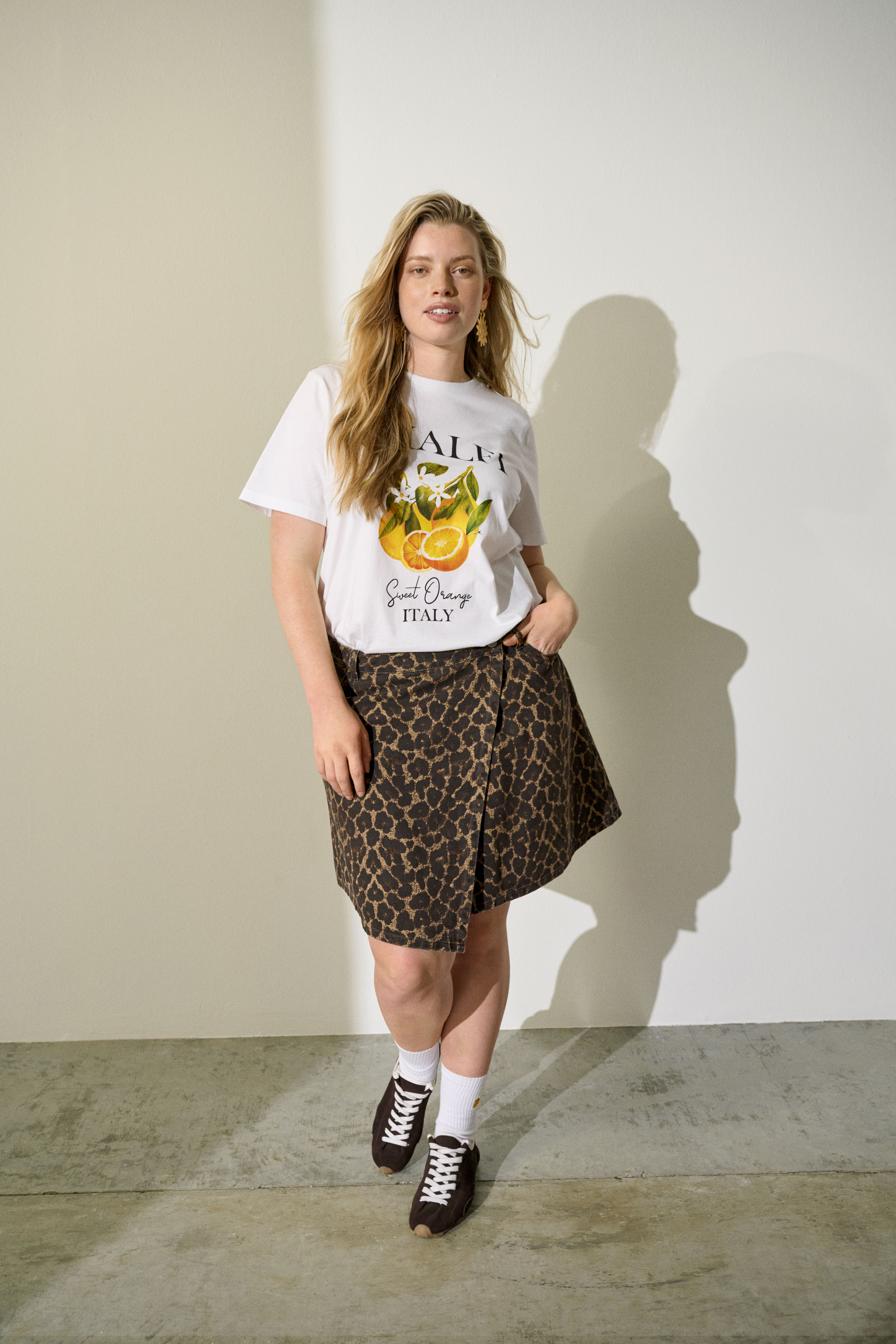 Zizzi Jupe en denim Leo, , Model