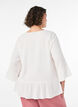Blouse textur&eacute;e avec col V et volants, Vanille, Model image number 2