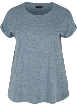T-shirt chiné en coton, Mood Indigo Mélange, Packshot image number 0