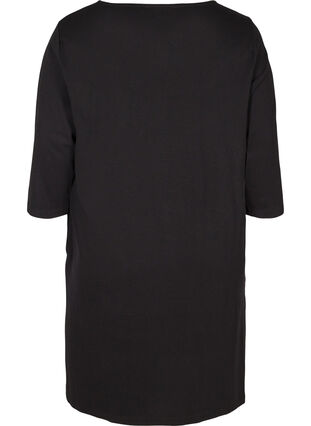 Robe en coton à manches 3/4 et poches, Black, Packshot image number 1