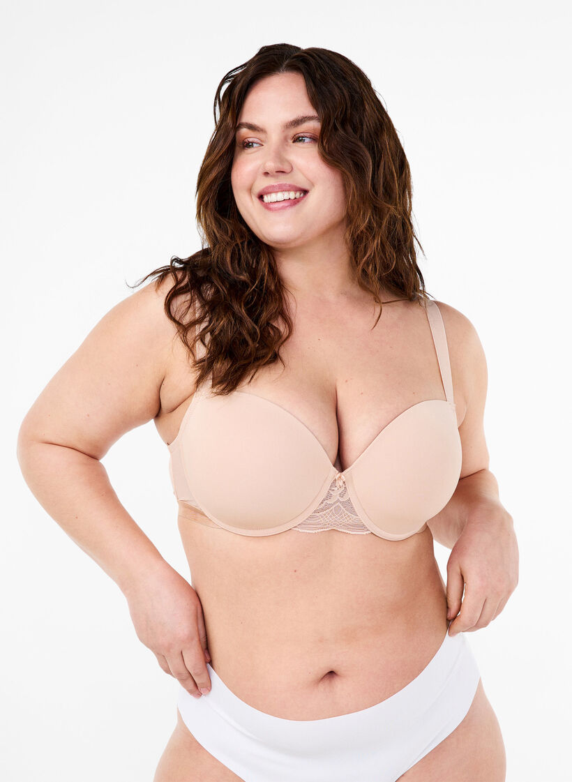 Voorgevormde bh met mesh, Beige, Model image number 3