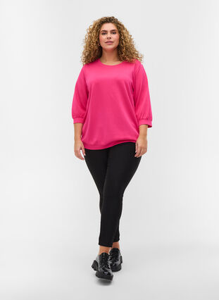 Blouse à manches 3/4, Magenta, Model image number 2