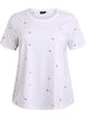 T-shirt en coton biologique avec motifs brod&eacute;s, Blanc, Packshot image number 0