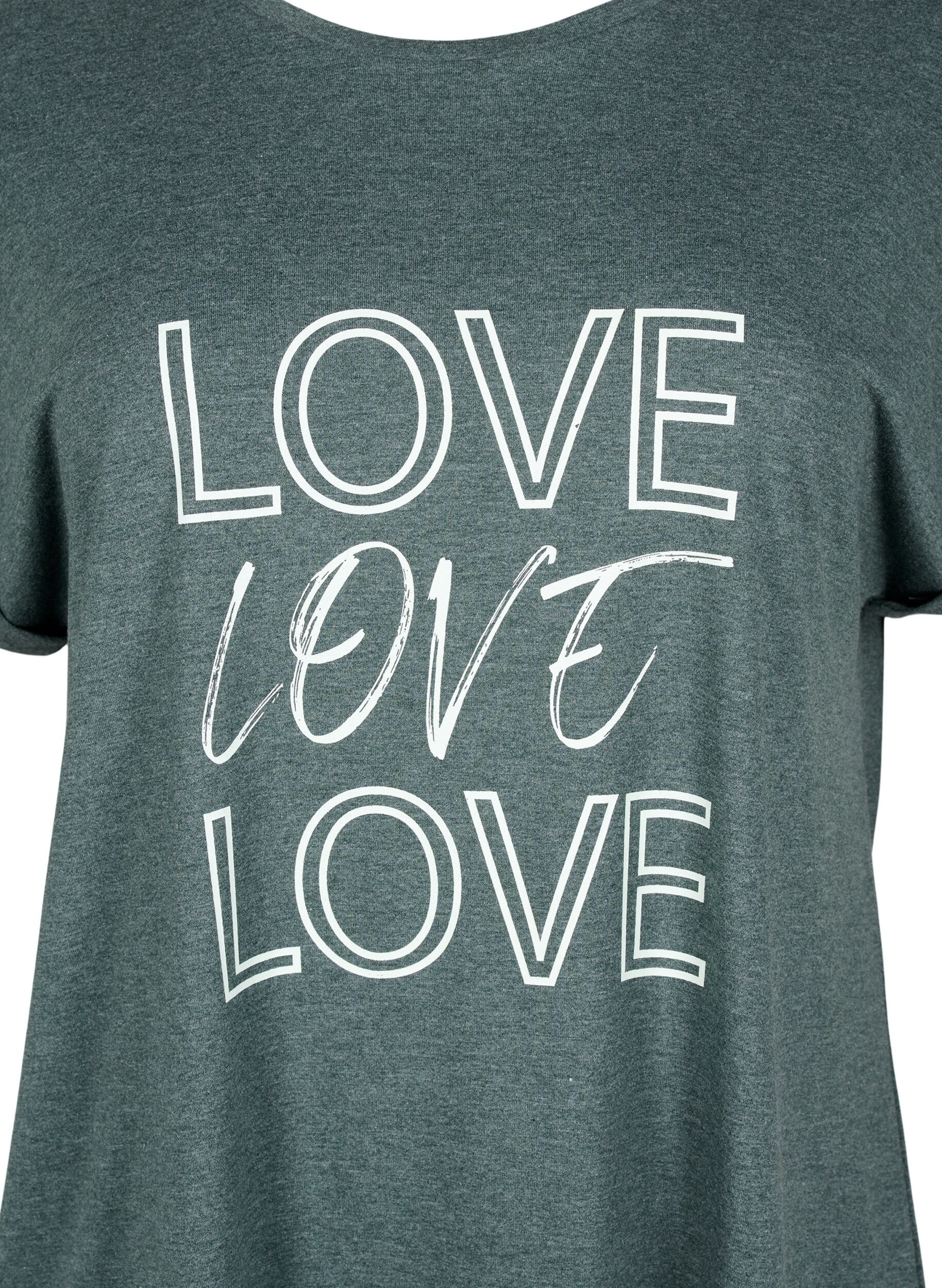 ZizziNachthemd met korte mouwen en tekstprint, , Packshot image number 2