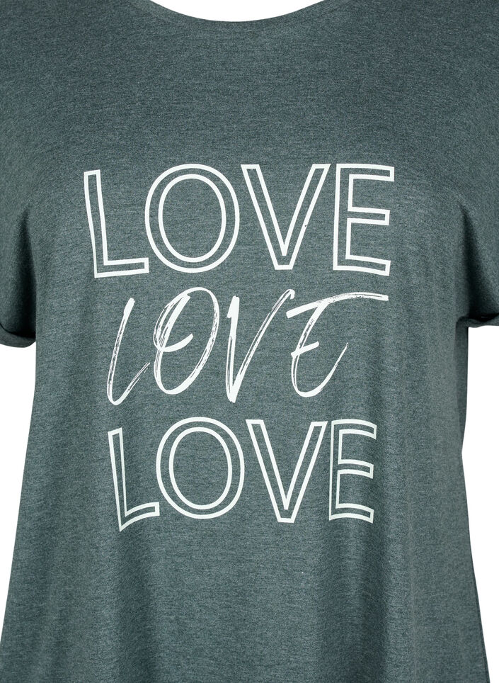 Nachthemd met korte mouwen en tekstprint, , Packshot image number 2