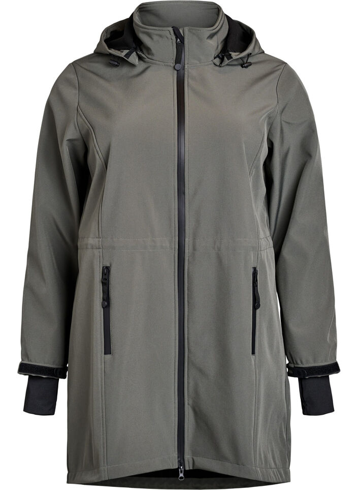 Veste softshell avec capuche amovible, Gris anthracite, Packshot image number 0