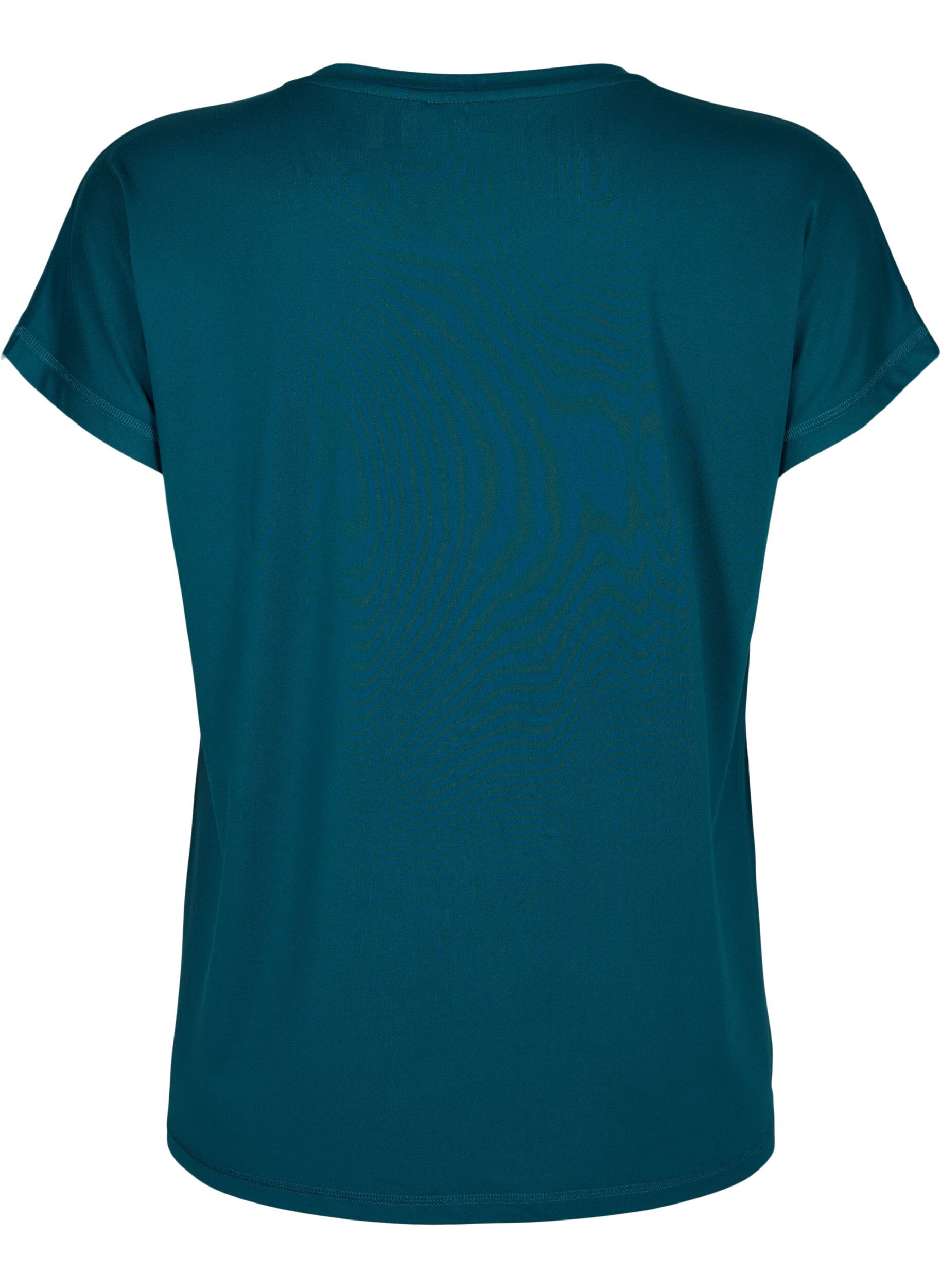 ZizziTrainings-T-shirt met korte mouwen en print, Deep Teal/Pacific, Packshot image number 1