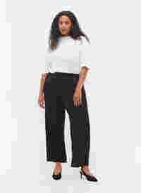 Pantalon ample avec poches et bord élastiqué, Black, Model