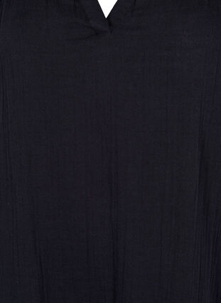 Midi-jurk met korte mouwen van katoen, Black, Packshot image number 2