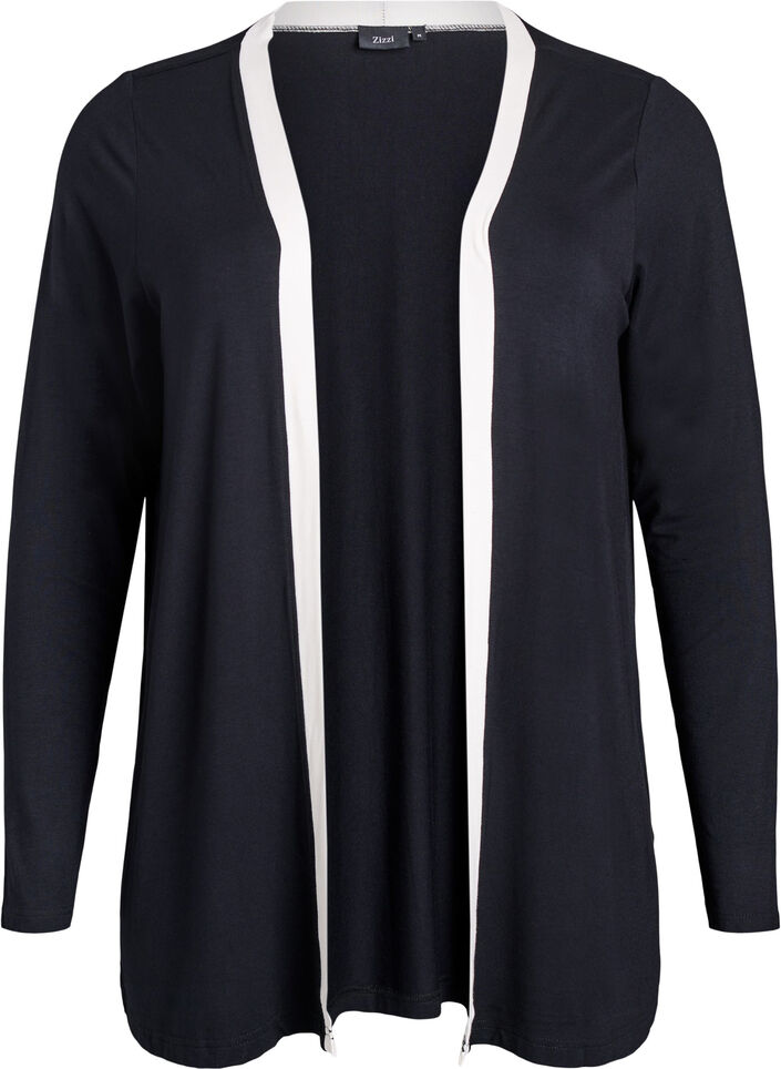 Kimono court en viscose, Noir, Packshot image number 0