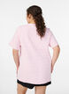 T-shirt van embossen katoenen jersey, Roze, Model image number 2