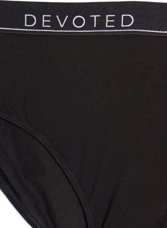 Culotte en coton &agrave; taille r&eacute;guli&egrave;re, Noir, Packshot image number 2