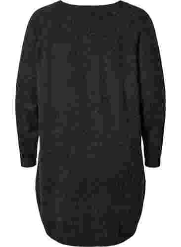 Robe en maille mélangé avec boutons, Dark Grey Melange, Packshot image number 1