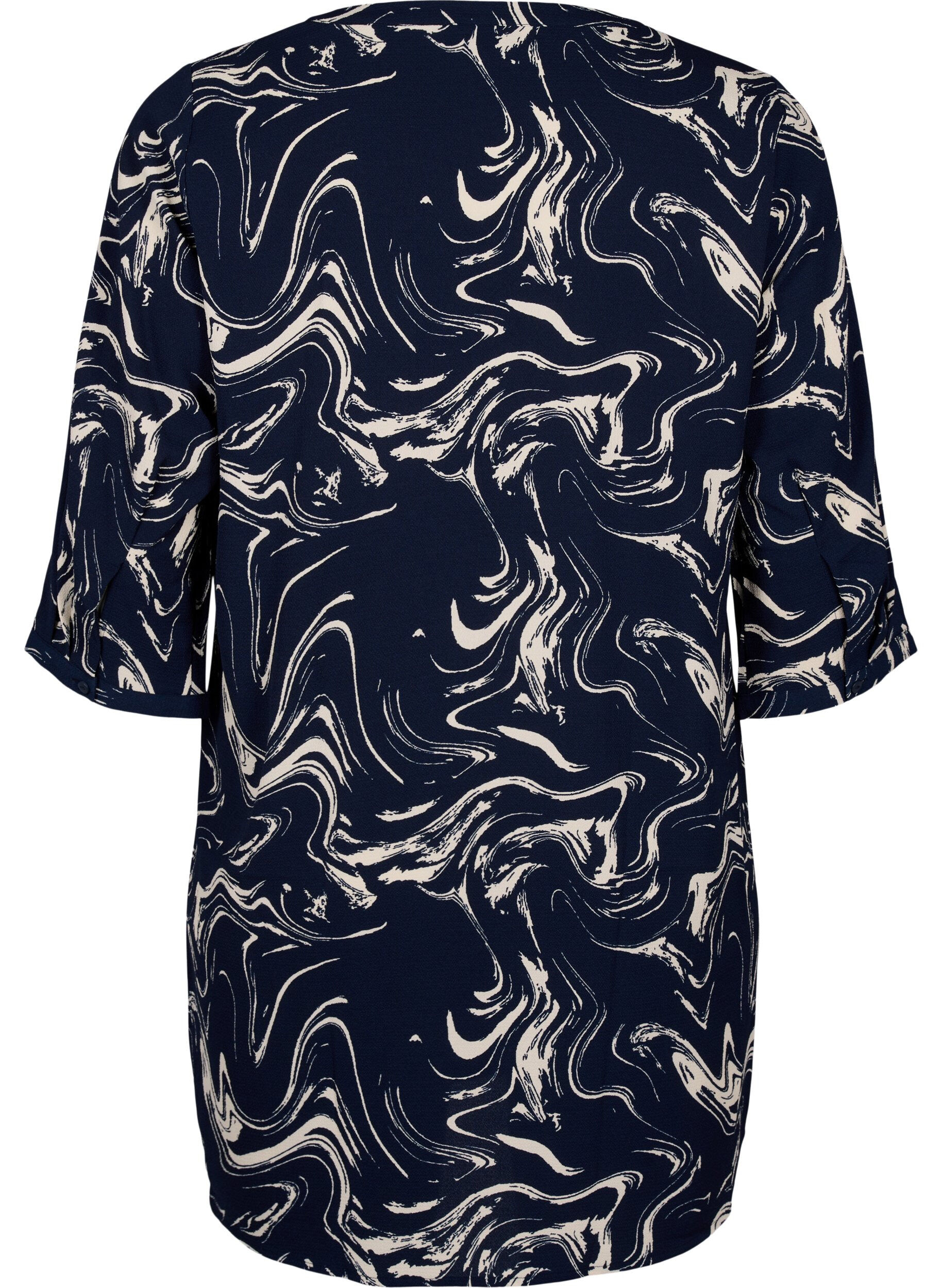 ZizziTuniek met 3/4 mouwen en print, N. Blazer Swirl AOP, Packshot image number 1