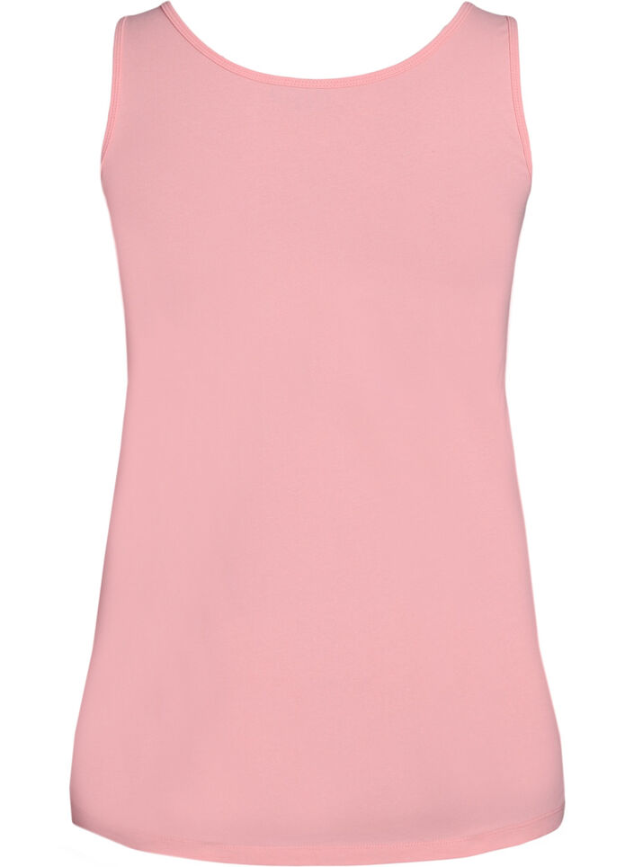 Effen basic top in katoen, Roze, Packshot image number 1