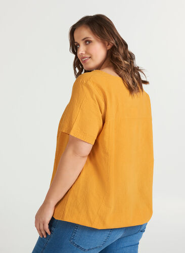 Chemisier blouse , Golden Yellow, Model image number 0