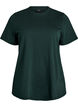T-shirt basique en coton &agrave; col rond, Vert fonc&eacute;, Packshot image number 0