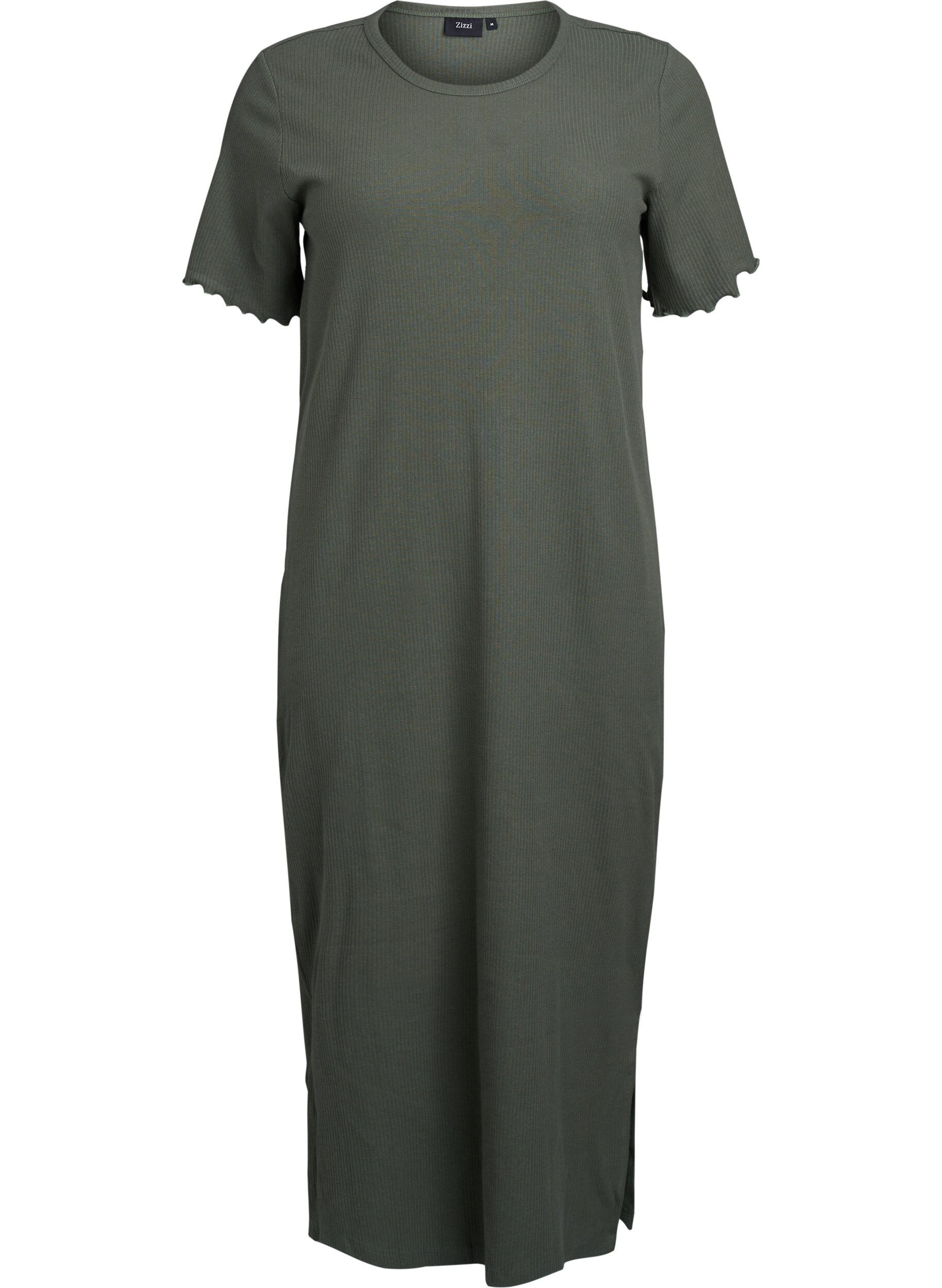 Robe maxi en jersey avec manches courtes