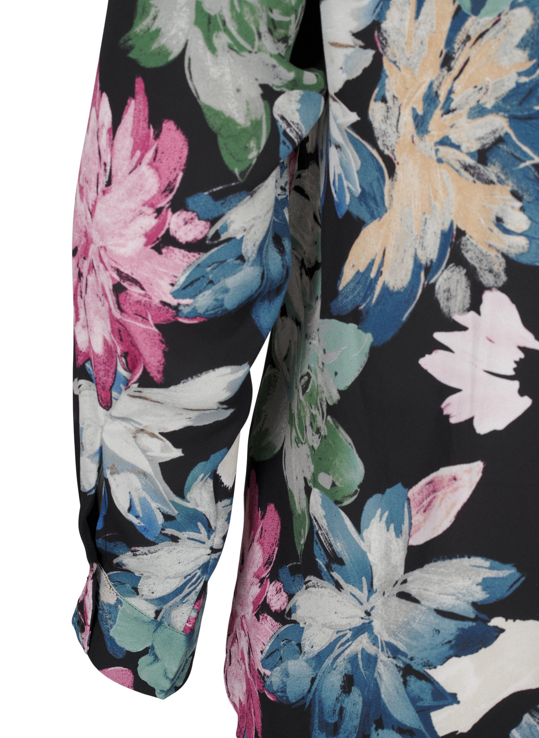 ZizziBlouse met lange mouwen en bloemenprint, Rose Flower AOP, Packshot image number 3