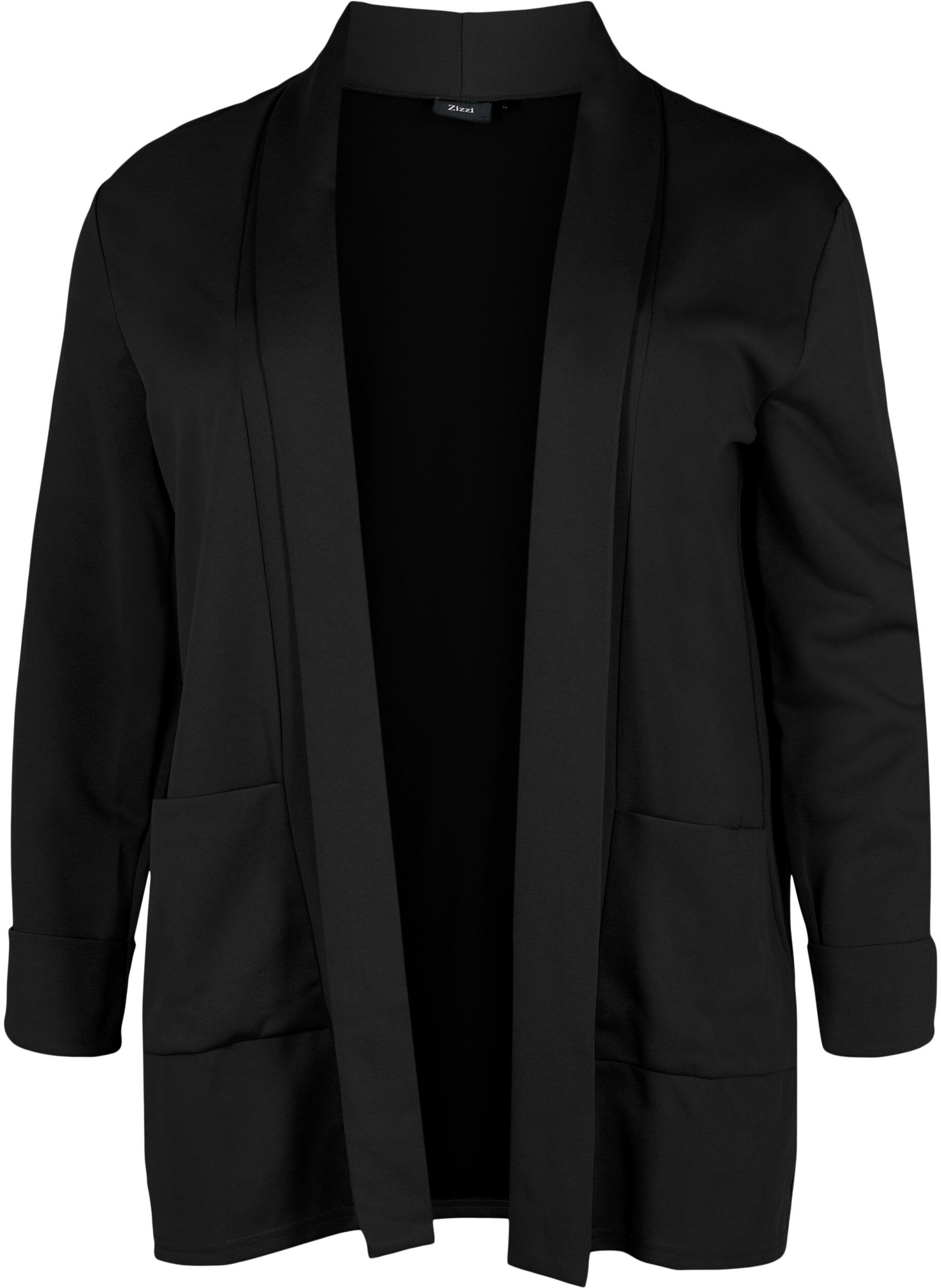 ZizziOpen blazer met 3/4 mouwen, Black, Packshot image number 0