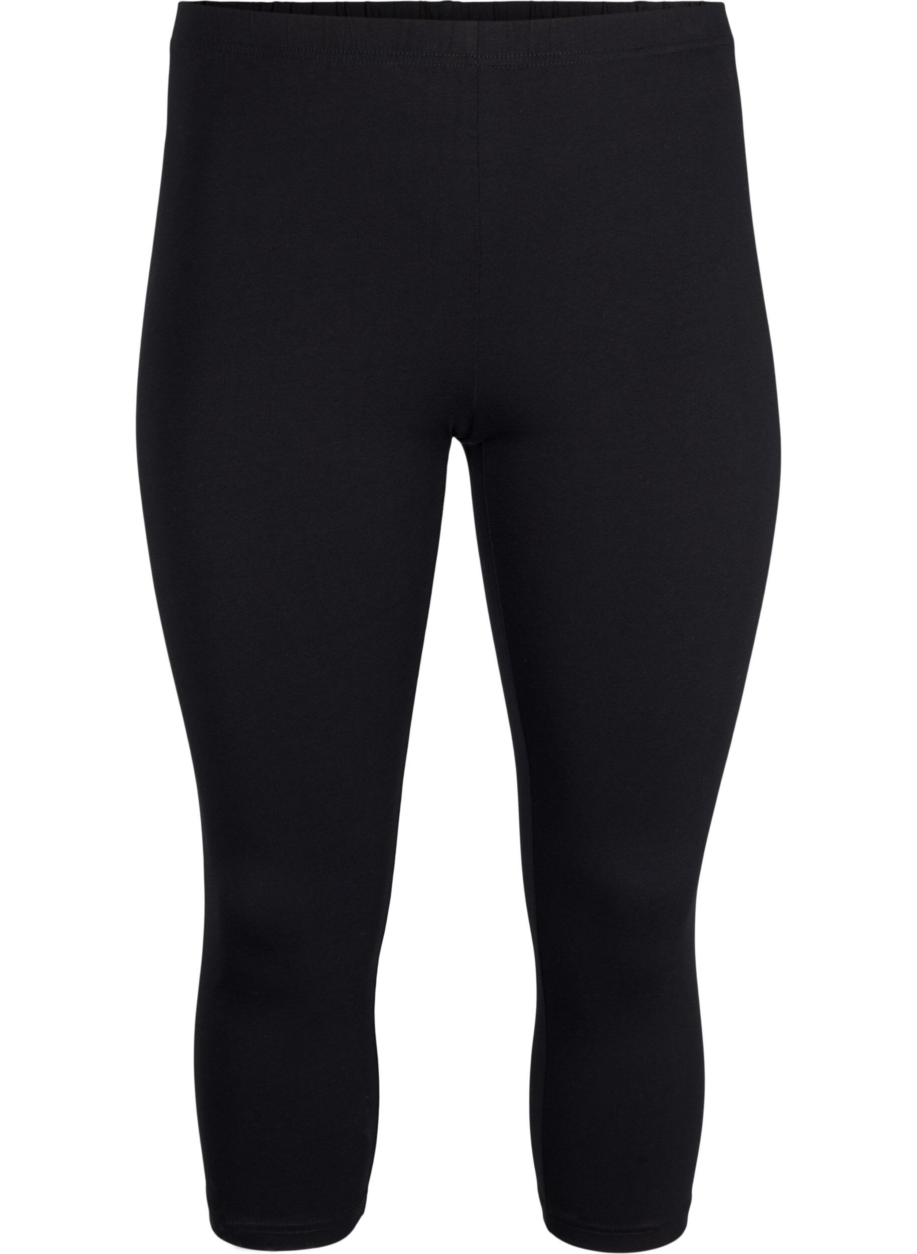Zizzi FLASH - 2-pack leggings 3/4 en coton, Noir, Packshot image number 2