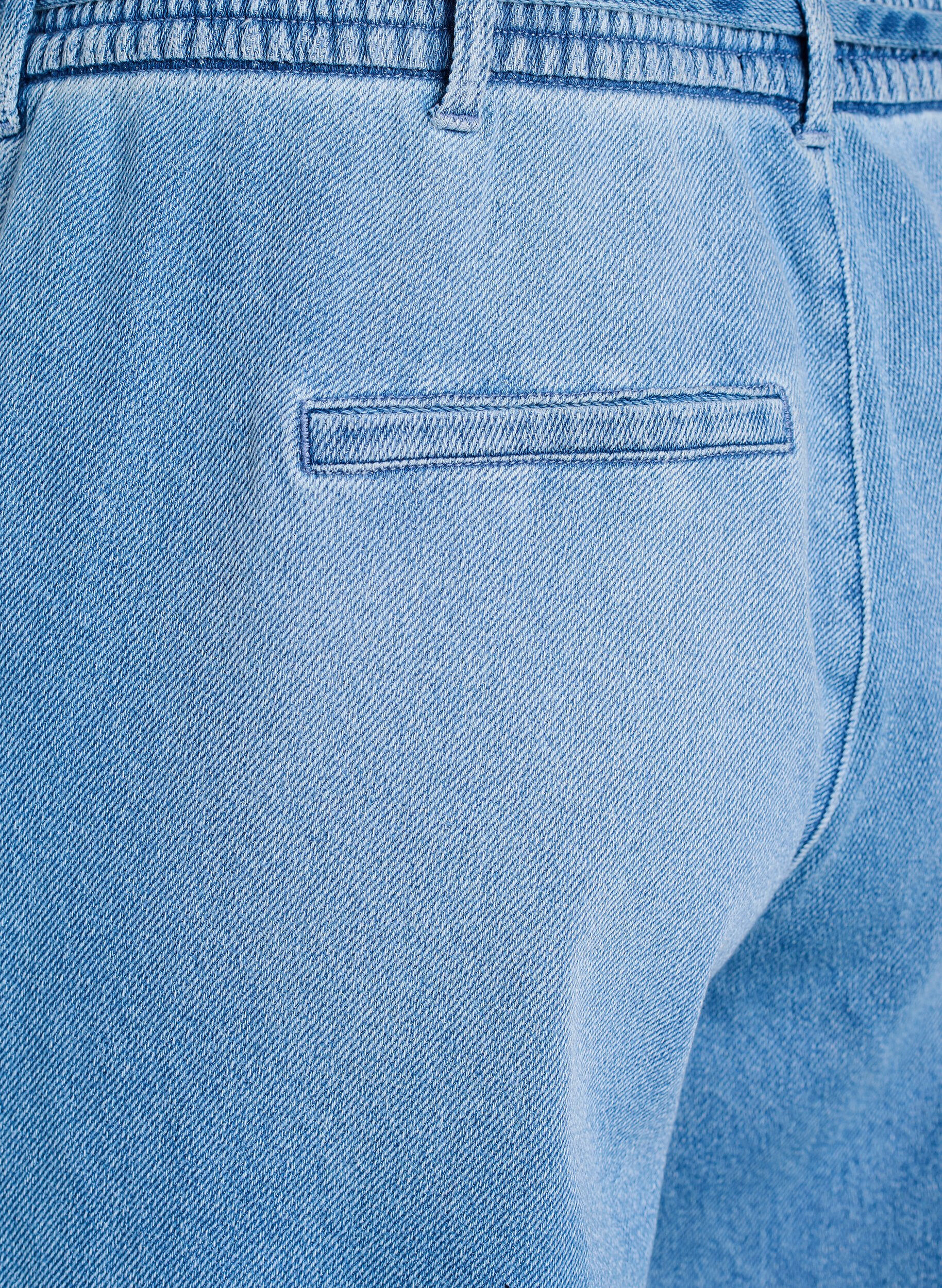 ZizziLosse pasvorm jeans met een elastische tailleband en een trekkoord, Blauw, Packshot image number 3