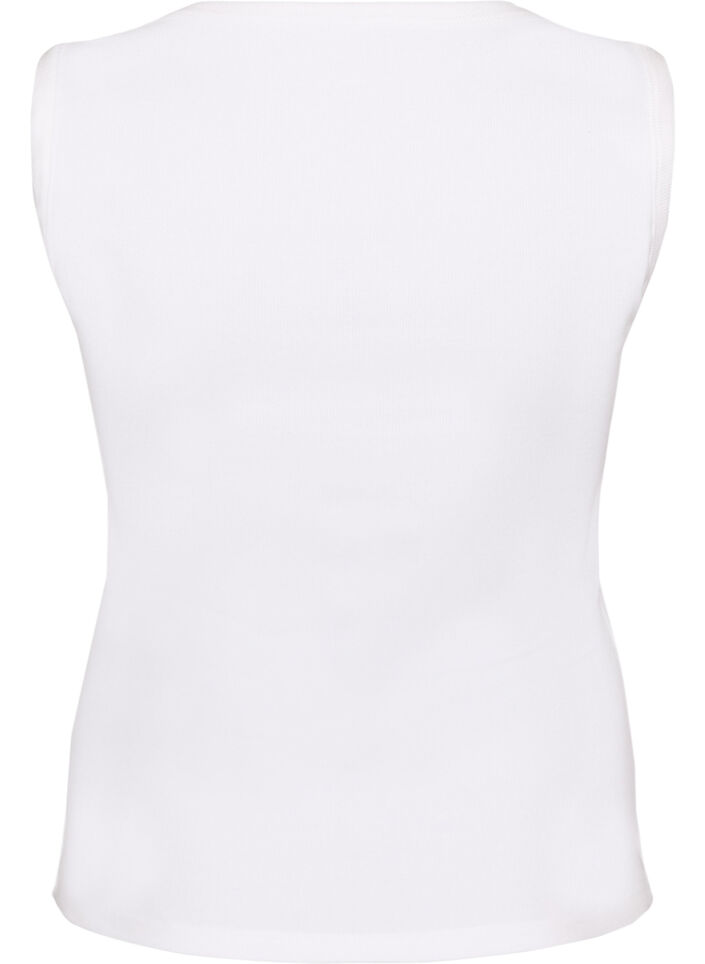 Top c&ocirc;tel&eacute; avec encolure carr&eacute;e, Blanc, Packshot image number 1