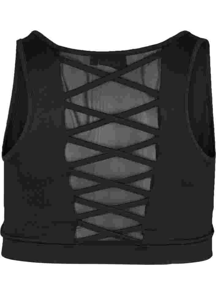 Soutien-gorge de sport avec maille et dos croisé, Black, Packshot image number 1