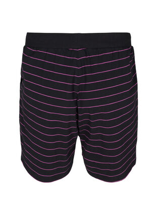 Short ample en coton à rayures, Black w. Purple, Packshot image number 1