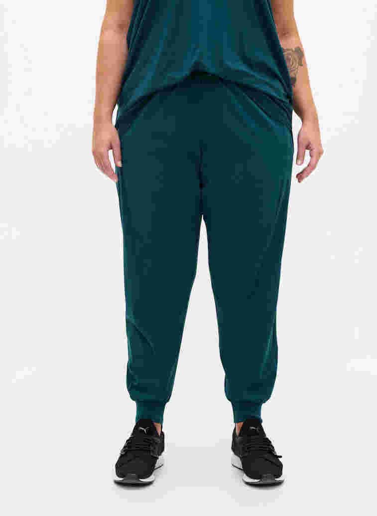 Pantalon d'entraînement ample avec poches, Deep Teal, Model image number 2
