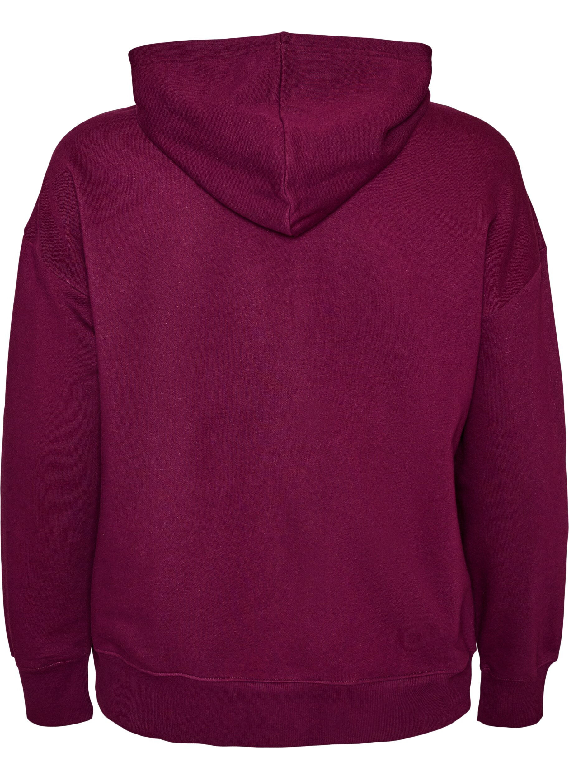 ZizziHoodie met borstprint, Paars, Packshot image number 1