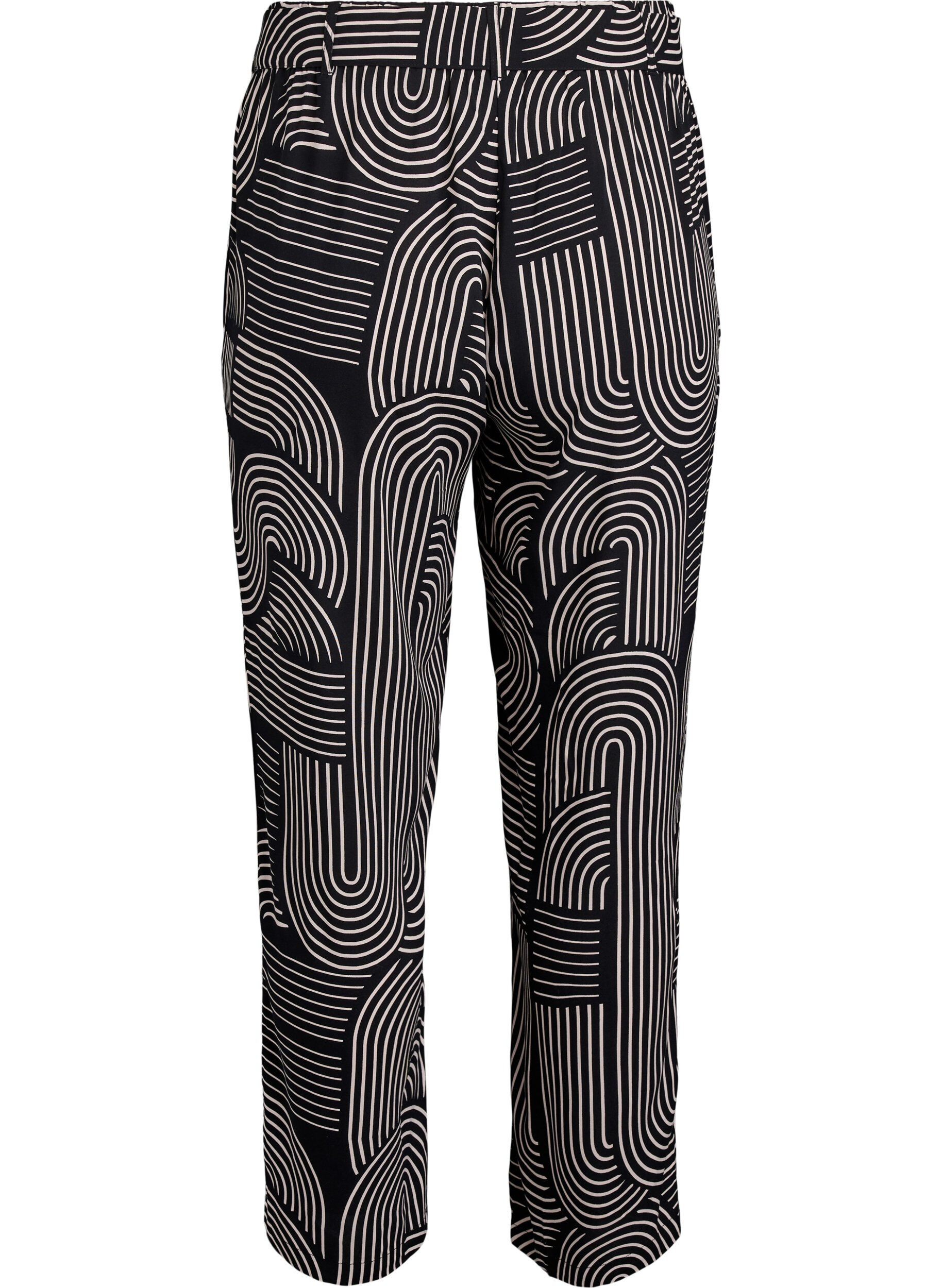 Zizzi Pantalon taille haute en viscose, Noir, Packshot image number 1