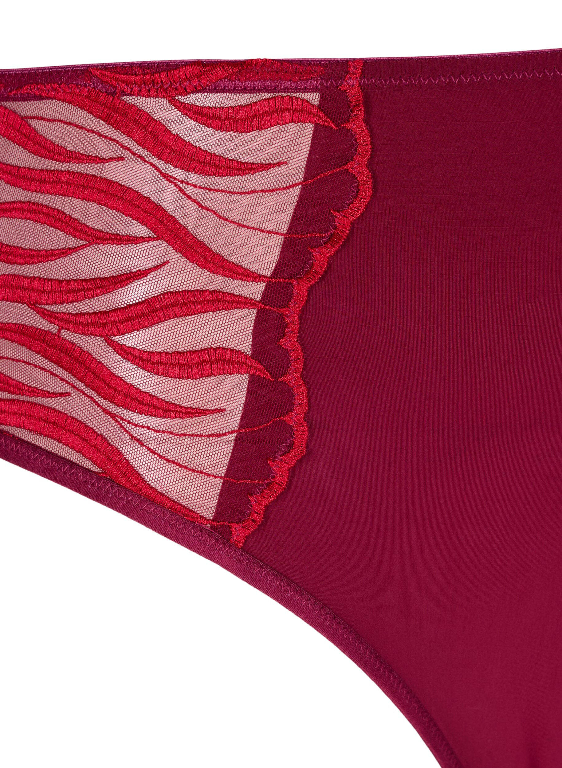 ZizziTai slip met borduursel en normale taille, Rood, Packshot image number 2