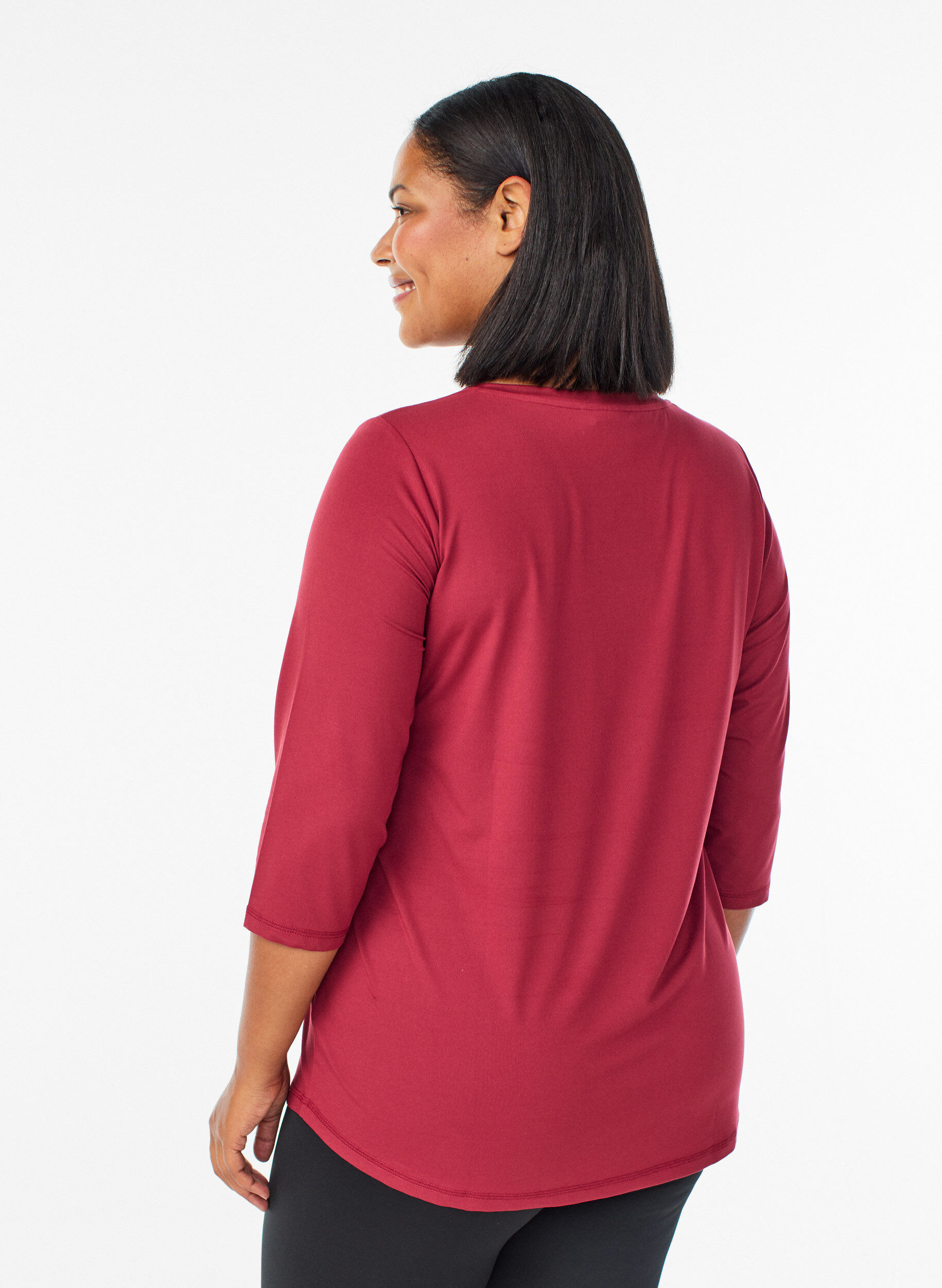 ZizziTraining blouse met 3/4 mouwen, Rood, Model image number 2