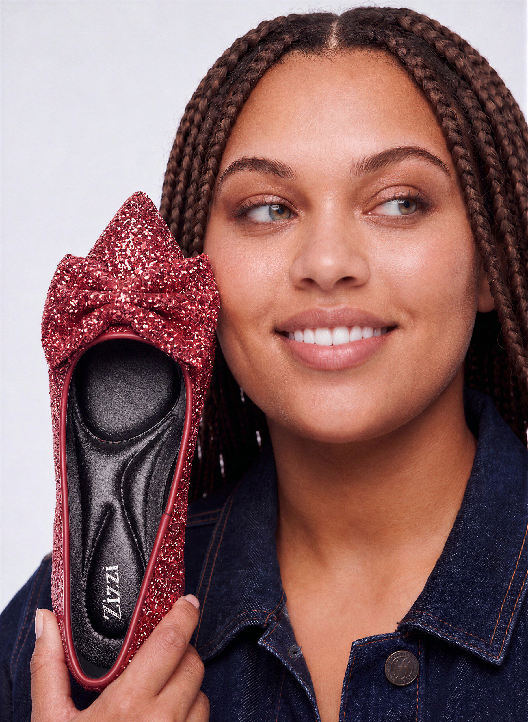 Extra Wide Fit - Glitterschoen met strik