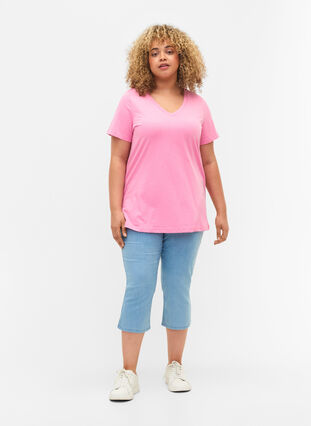 T-shirt basiques 2-pack en coton, Rosebloom / Black, Model image number 2