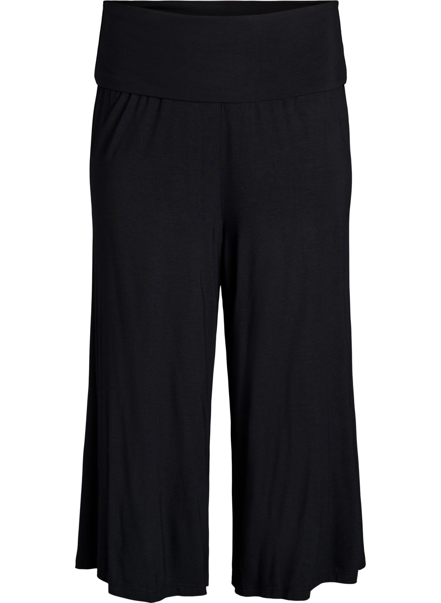 Zizzi Jupe-culotte taille haute en jersey, Noir, Packshot image number 0
