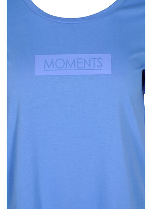 Katoenen t-shirt met print, Ultramarine TEXT, Packshot image number 2