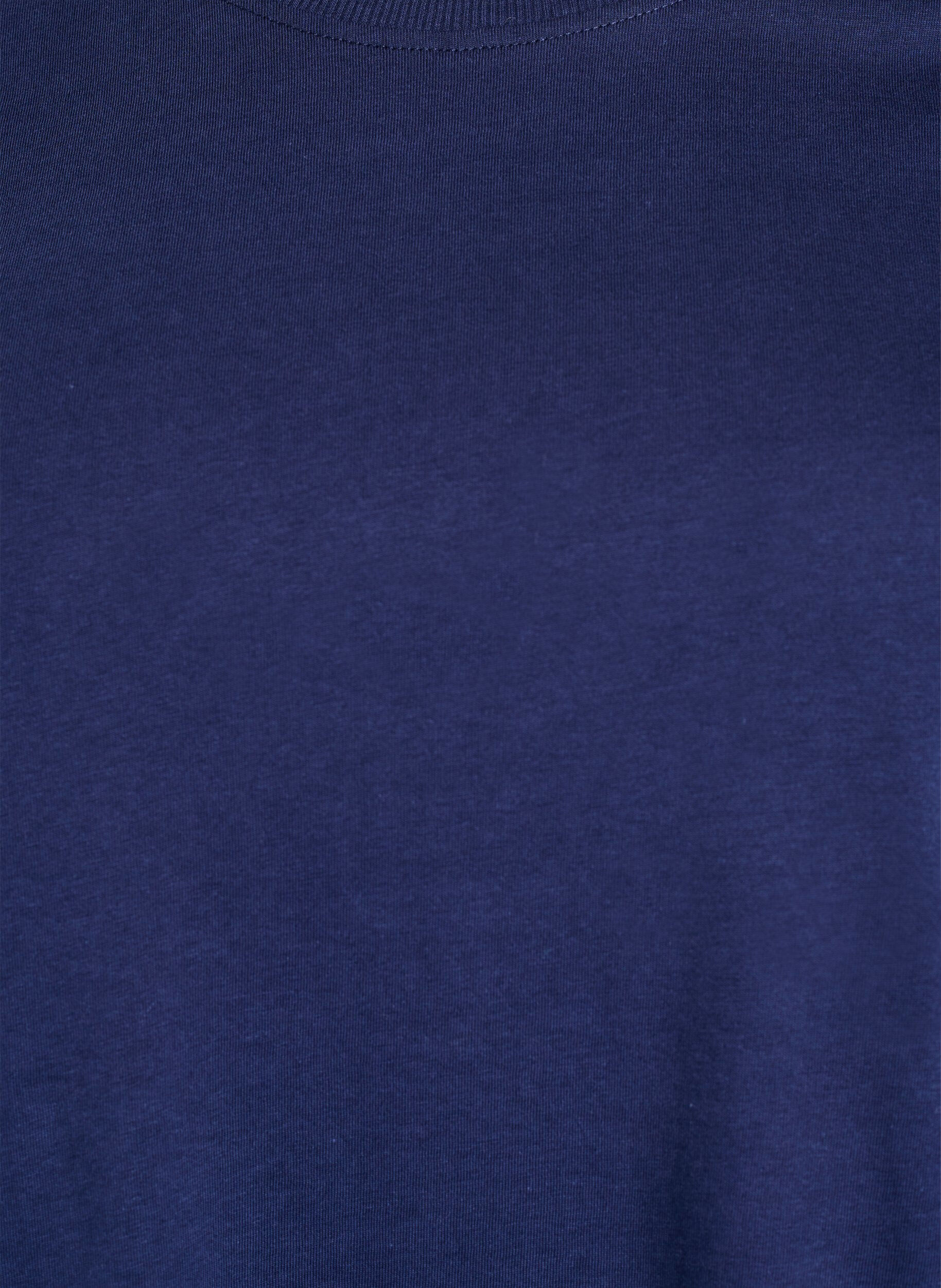 ZizziBasic katoenen T-shirt met ronde hals, Blauw, Packshot image number 2