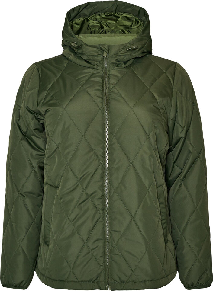 Veste l&eacute;g&egrave;rement matelass&eacute;e en losange, Vert, Packshot