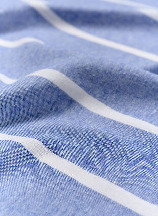 Serviette rayée avec franges, Medium Blue Melange, Packshot image number 3