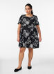 Viscose jurk met snijlijn, Zwart, Model image number 1