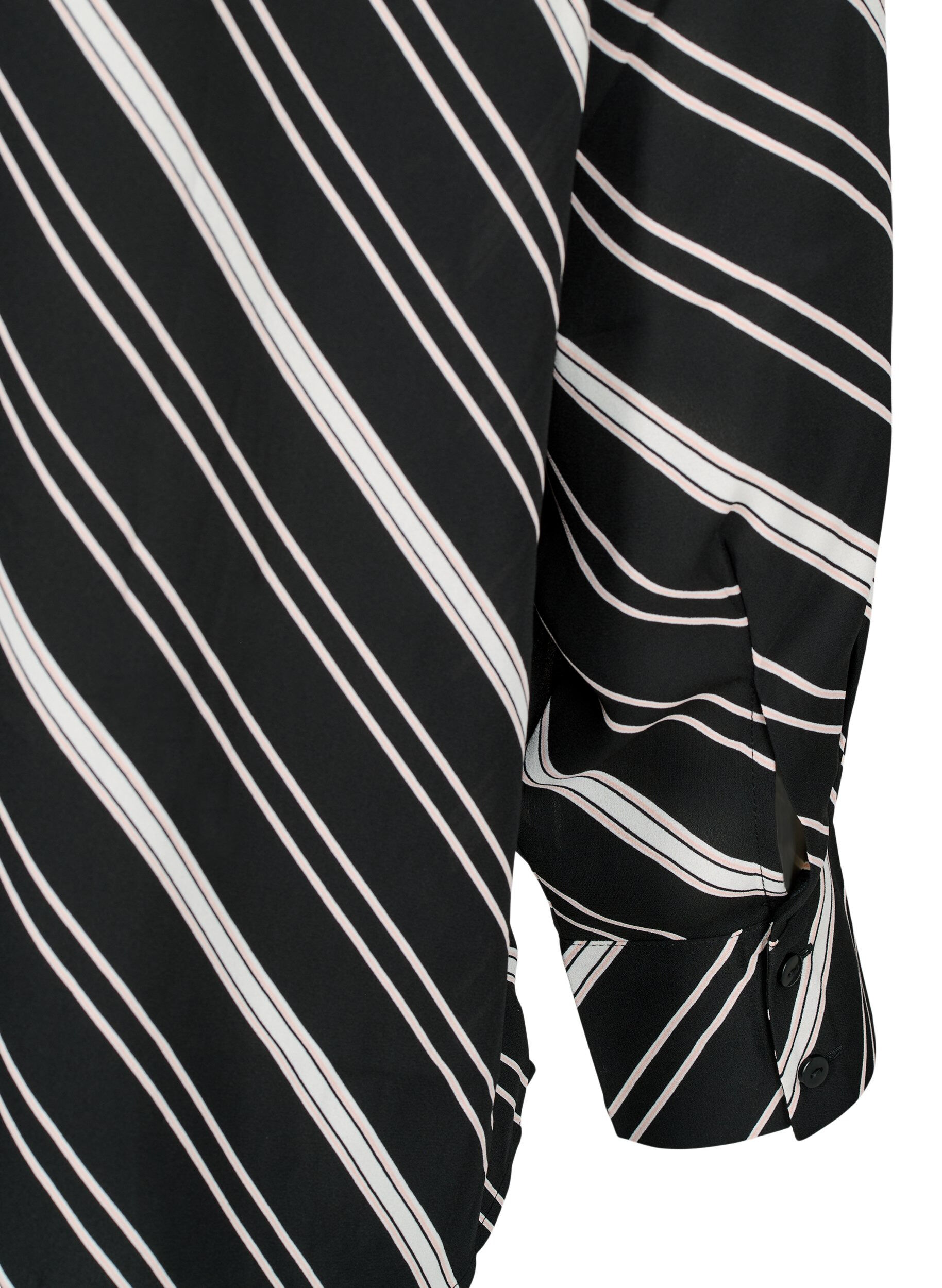 ZizziShirt met patroon en lange mouwen, Black Stripe, Packshot image number 3