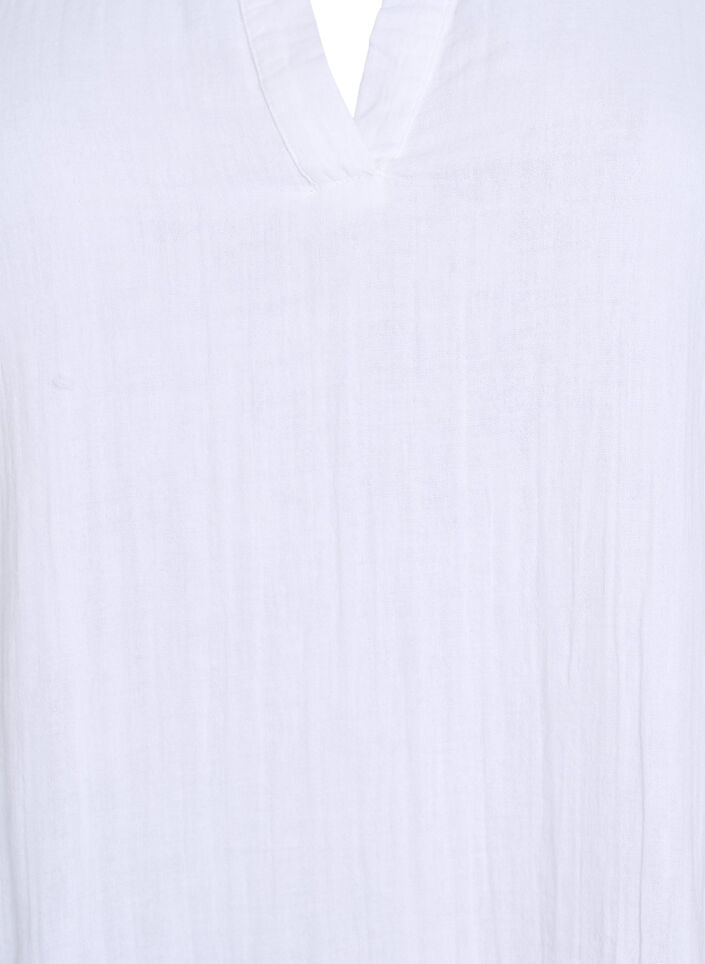 Robe courte évasée en mousseline de coton, Blanc, Packshot image number 2