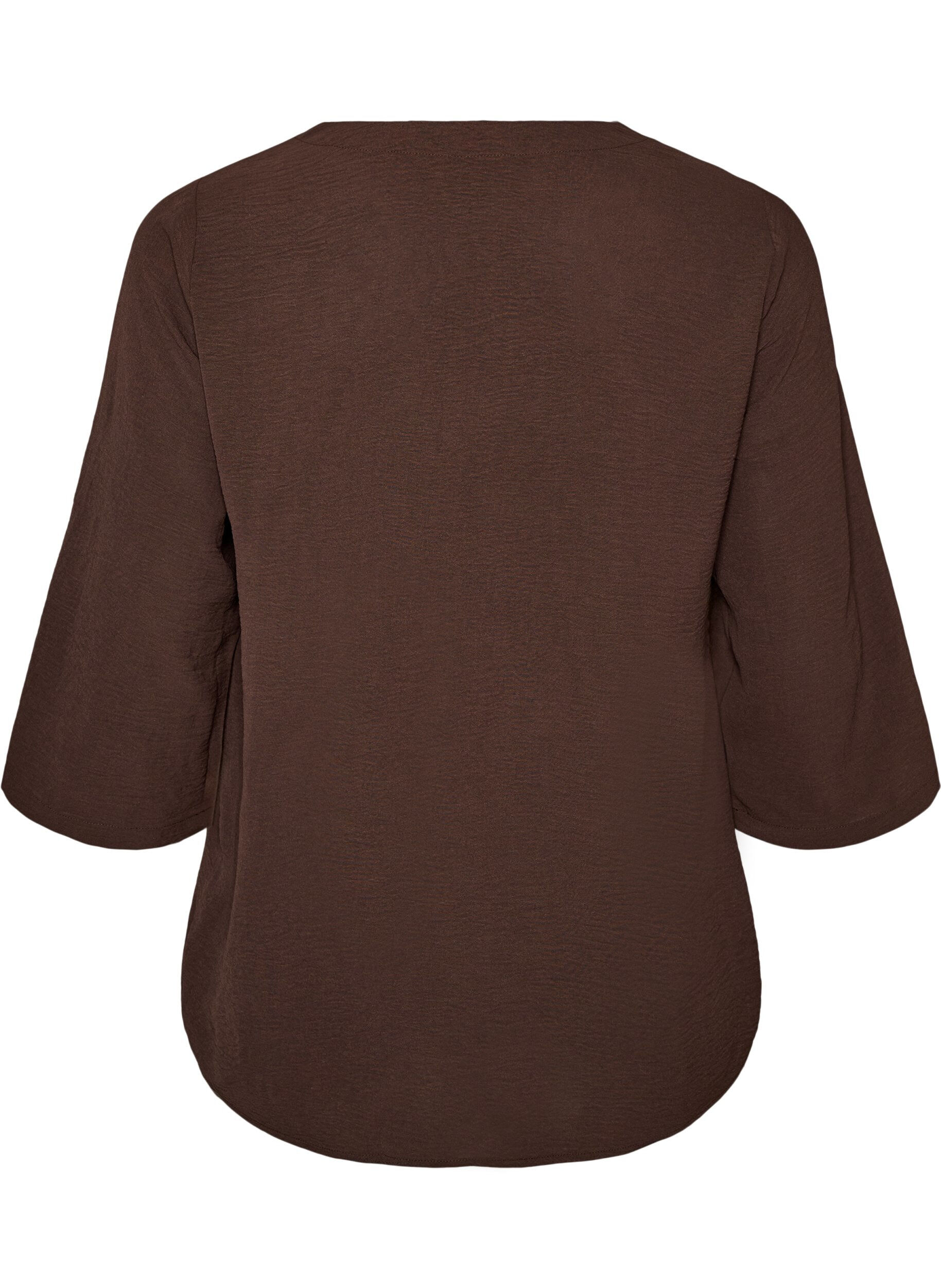 ZizziBlouse met 3/4 mouwen, Bruin, Packshot image number 1