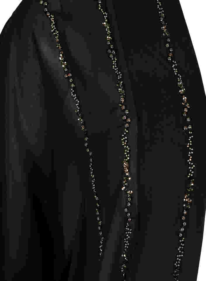 Kimono met 3/4 mouwen en sierparels, Black, Packshot image number 2