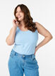 Haut basic uni en coton, Bleu Clair, Model image number 0