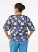 Blouse avec col en V et motif brod&eacute;, Bleu, Model image number 2
