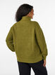 Pull en tricot avec col haut et fermeture &eacute;clair, Vert, Model image number 2