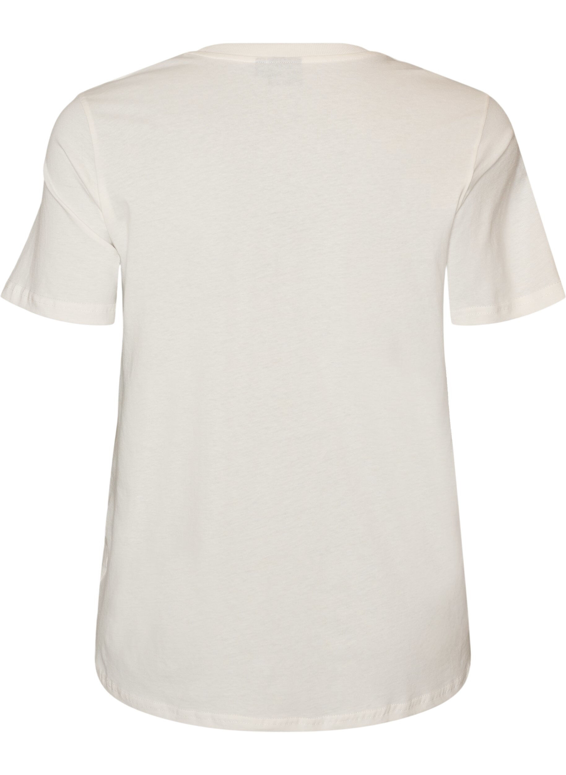 ZizziKatoenen T-shirt met print, Wit, Packshot image number 1